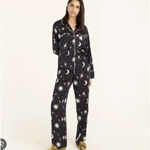 J Crew Easy-Luxe Eco Long Sleeve Pajama Set in Twinkling Sky Print